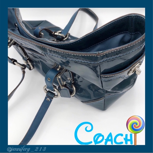 👛HP👛Coach Patent Leather Satchel Shoulder Tote - Picture 2 of 8